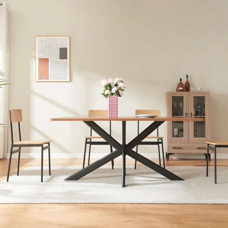 Tischgestell Svallersun flach-ovales Profil 140x78x71,5 cm Schwarz [en. casa] – Bild 5