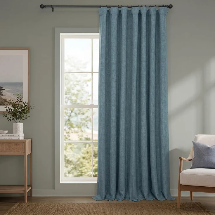 HPD Half Price Drapes Boch-LN21330-96-DW Verdunkelungsvorhang, extra breit, 1 Stück, 100 x 96, Reverie Blue