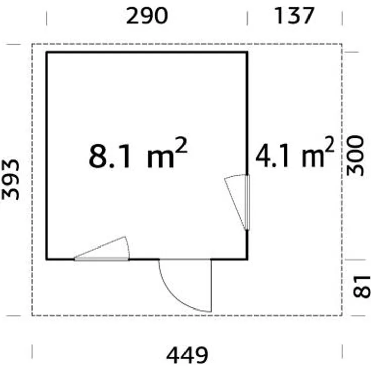 Palmako Gartenhaus Grace 8,1+4,1 m² : Basic