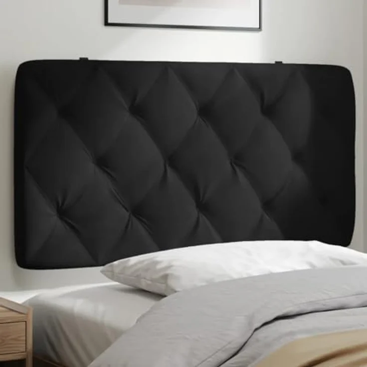 vidaXL Bett Kopfteil-Kissen Schwarz 100 cm Samt (1-tlg) – Bild 3