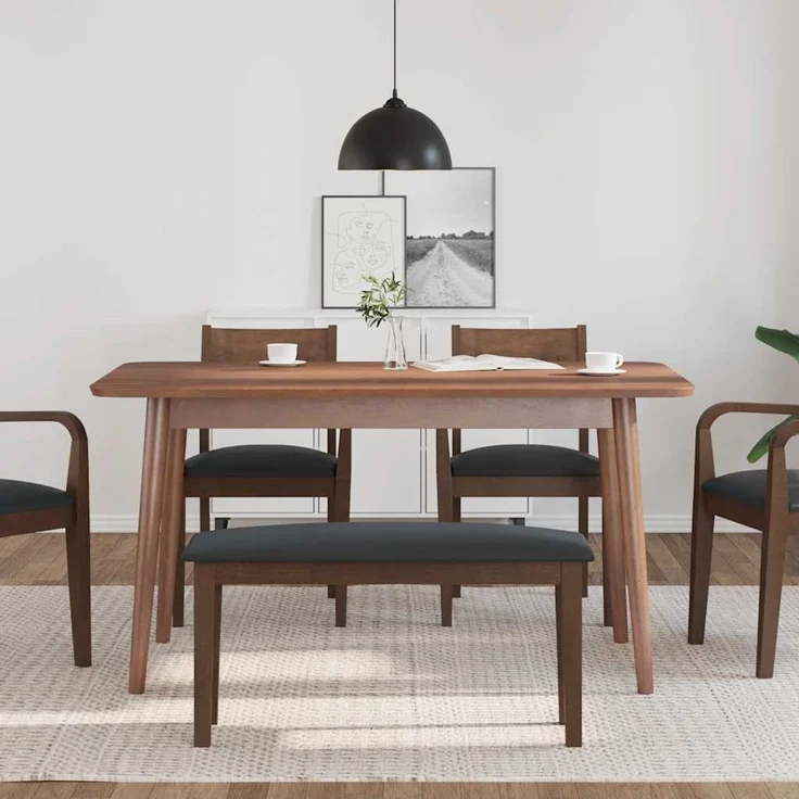 vidaXL Bank 90 cm Braun Massivholz Gummibaum 4102593 – Bild 3