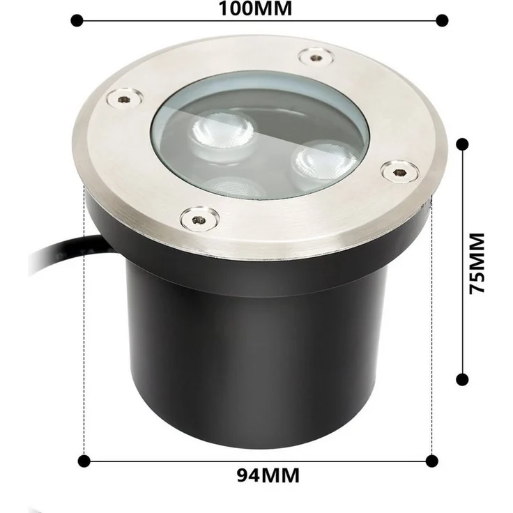 Clanmacy LED Einbaustrahler 3W LED Bodenleuchte Beleuchtung Bodenstrahler Aussen-Beleuchtung, 2er, LED wechselbar, Warmweiß