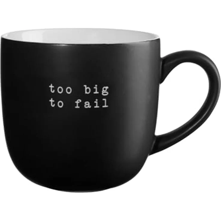 ASA SELECTION Becher hey! Henkelbecher too big to fail 0,6l, New Bone China – Bild 1