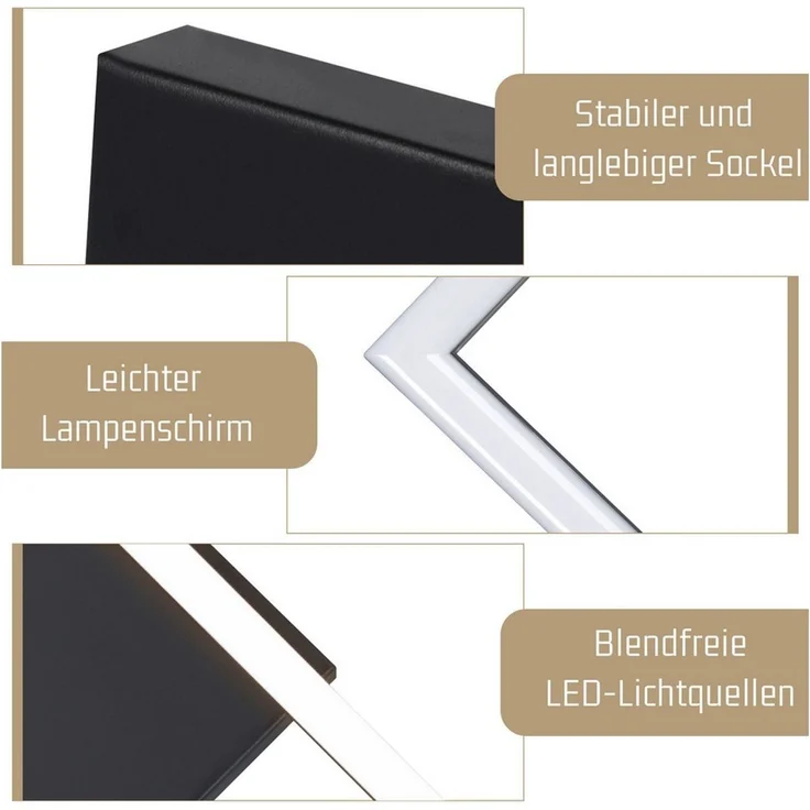 Nettlife LED Deckenleuchte Flur Wohnzimmer Schwarz modern Kristall Deckenlampe 12/24W, LED fest integriert, Warmweiß, ohne Kristalle 20W 34.5*34.5*6.7cm für Wohnzimmer Flur Schlafzimmer – Bild 4