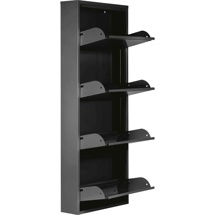 Schuhkipper >BLACK< (1stk) in Schwarz lackiert, Metall, montiert - 50x130x15cm (BxHxT) – Bild 3