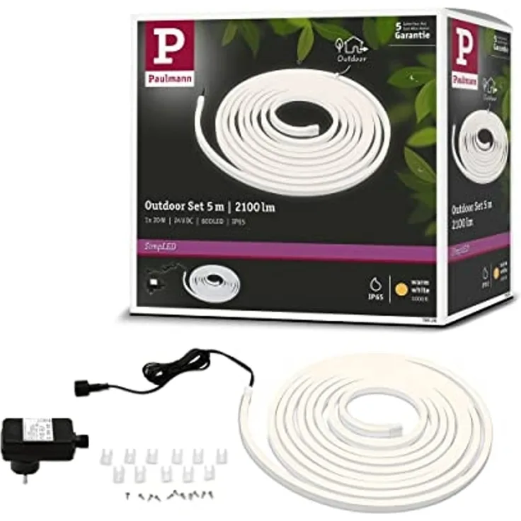 Paulmann No. 78906 SimpLED Outdoor Stripe Set 5m 12W Warmweiß beschichtet IP65