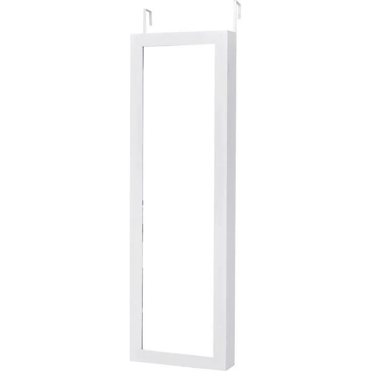 COSTWAY Schmuckschrank mit Ganzkörperspiegel, hängend, mit Haken, weiß – Bild 5