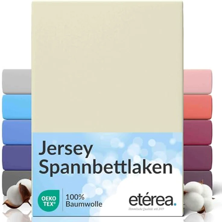etérea Comfort Jersey Spannbettlaken Natur 140x200 cm - 160x200 cm – Bild 2
