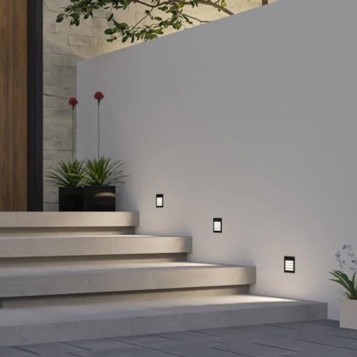 Arcchio Zamo LED Wandleuchte, 1-flammig in Schwarz, Wandeinbauleuchte für Außen mit IP65 Schutzart für Terrasse, Balkon und Hauswand – Bild 3