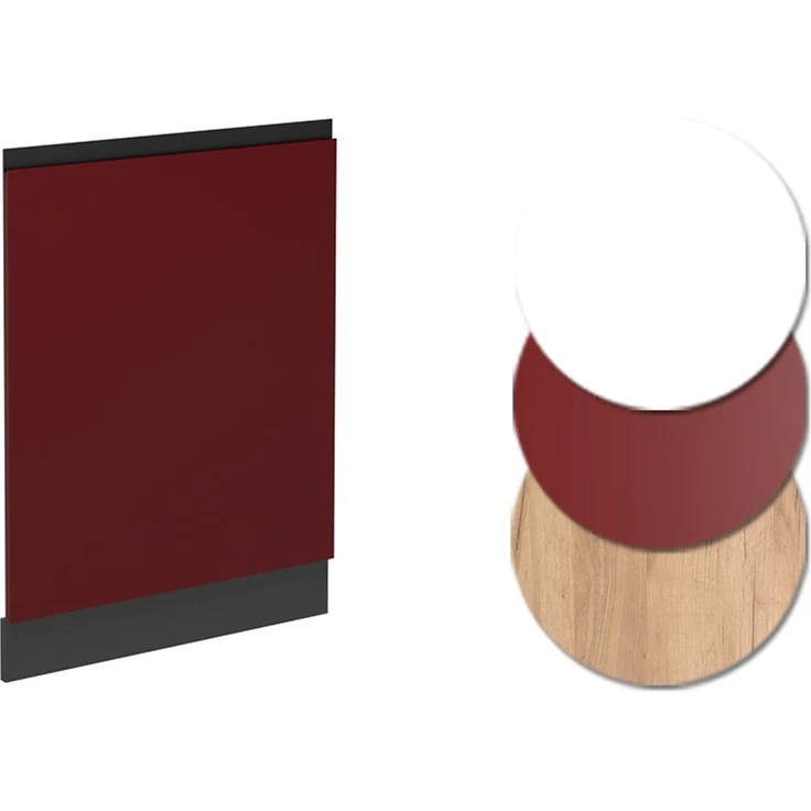 Geschirrspülblende R-Line Rot 60 cm J-Shape ohne Arbeitsplatte Vicco – Bild 6