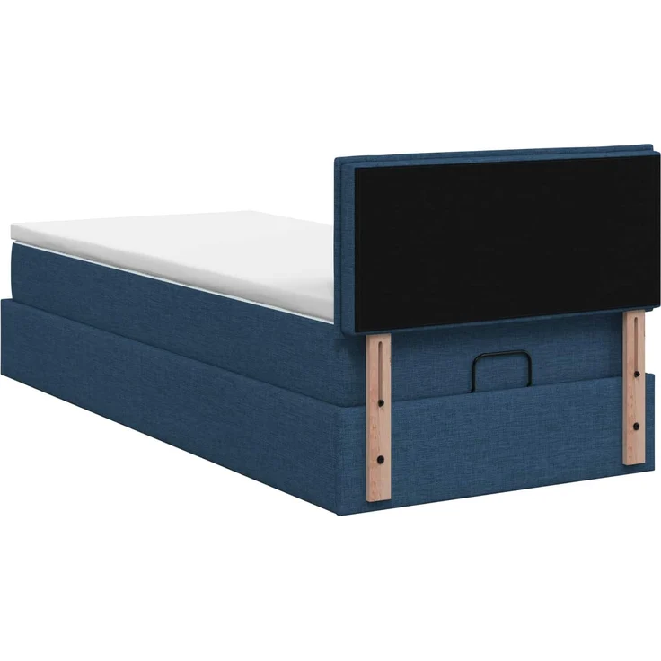 vidaXL Ottoman-Bett mit Matratze und LED Blau 90 x 190 cm Stoff 3456793 – Bild 10