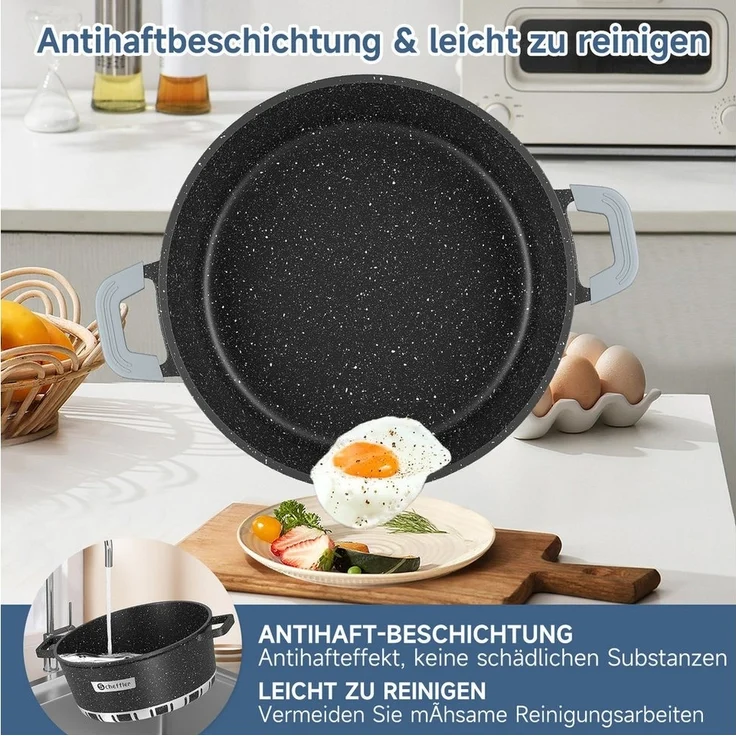 Scheffler Suppentopf 4/6/8/10/12,5/15 L Topf Induktions Antihaft Kochtopf mit Glasdeckel, Aluminium (für alle Herdarten), induktionsgeeignet – Bild 3