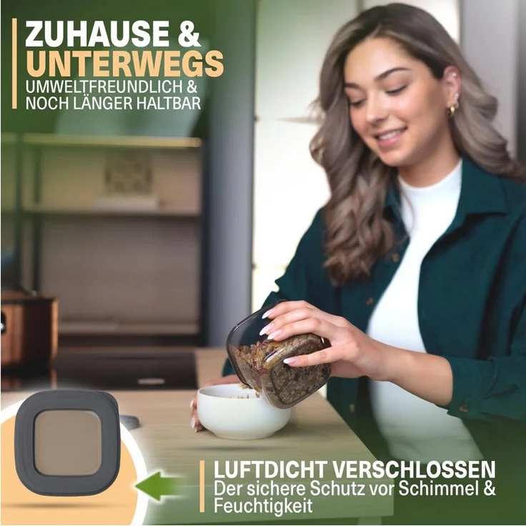 Viwares Vorratsdosen mit Deckel Luftdicht, 12er Vorratsbehälter Set BPA-Frei, Vorratsdose zur Müsli Mehl Aufbewahrung Küche, Praktische Organizer Küche, Frischhaltedosen für Lebensmittelaufbewahrung – Bild 2