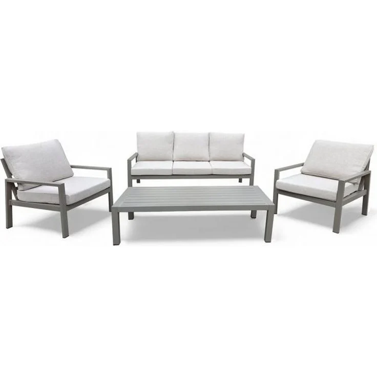 osoltus Alu Lounge Gartenmöbel Outdoor Set Haugesund 3er Kaktus Beige – Bild 4