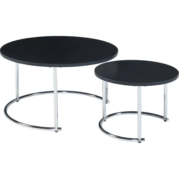Couchtisch Christchurch 2er Set Schwarz/Chromfarben [en. casa] – Bild 3