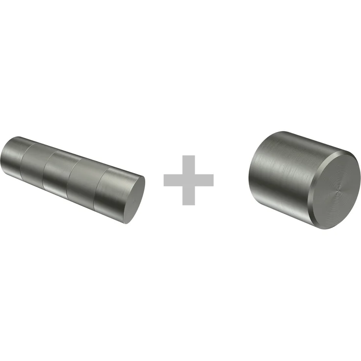 Innenlauf-Gardinenstangen-Set Siteno Mavell 400 cm (geteilt in 2 x 200 cm), 3-läufig, 20 mm Ø Edelstahl-Optik – Bild 6