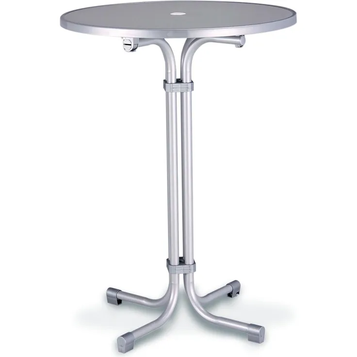 Best Freizeitmöbel 26570085, Silber, Stahl, Rundform, 4 Bein(e), 80 cm, 110 cm