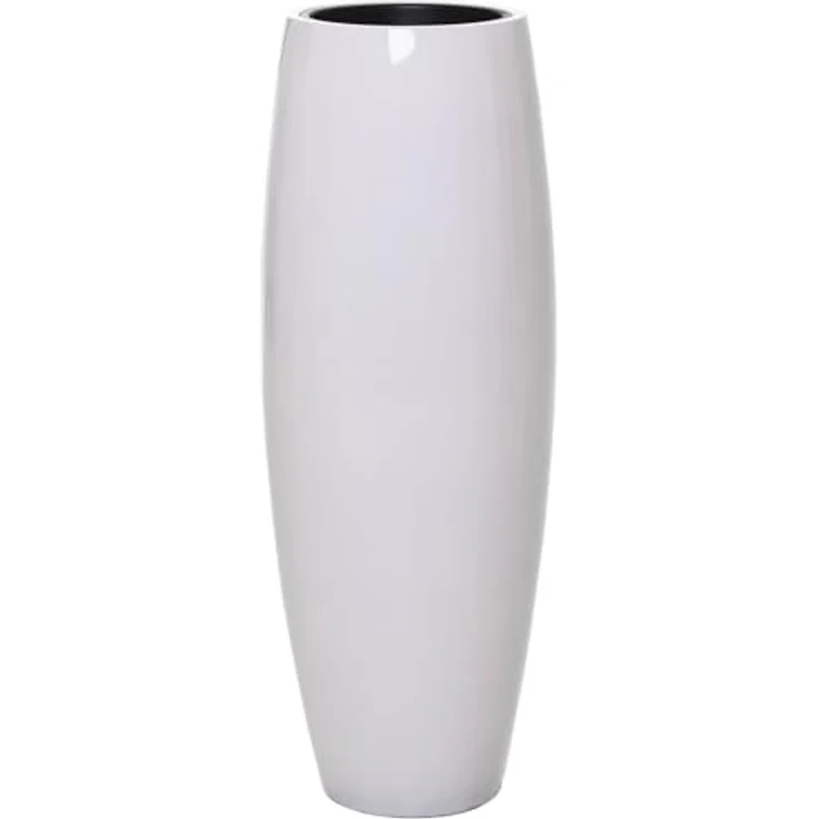 VIVANNO Bodenvase Exklusiver Pflanzkübel Fiberglas "Magnum" Weiß Hochglanz 29x100 cm – Bild 2