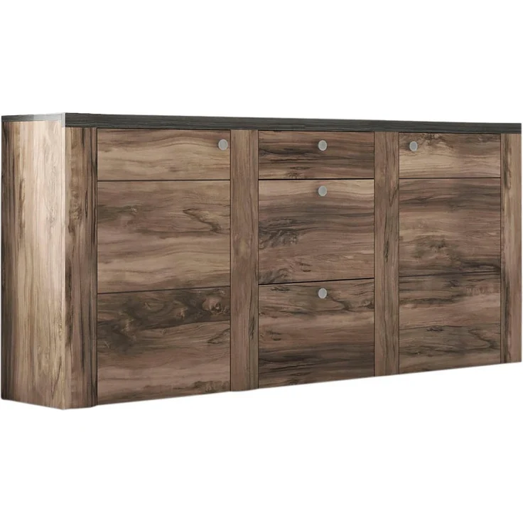 Home affaire Sideboard Larona, zeitlose Kommode mit 2 Türen, 3 Schubkästen, Türkommode, Höhe 84 cm, viel Stauraum, Anrichte mit dekorativer Rahmenoptik – Bild 5