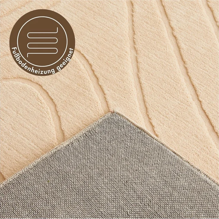 Andiamo Teppich Dale, rechteckig, Höhe: 10 mm, Uni Farben, Hoch-Tief-Struktur, Carving-Effekt, Wohnzimmer – Bild 3