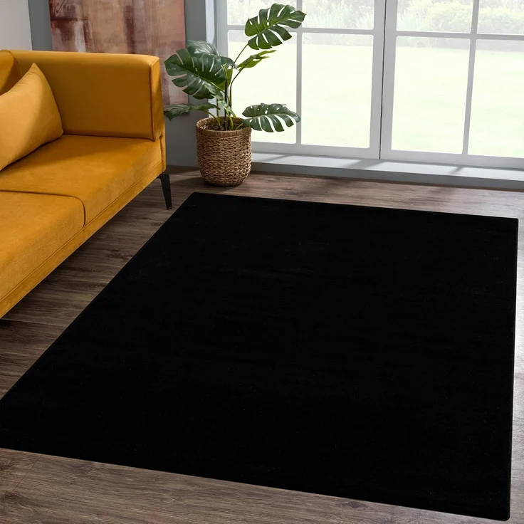 Sanat Teppich Uni, rechteckig, Höhe: 13 mm, robuster Kurzflorteppich, große Farbauswahl