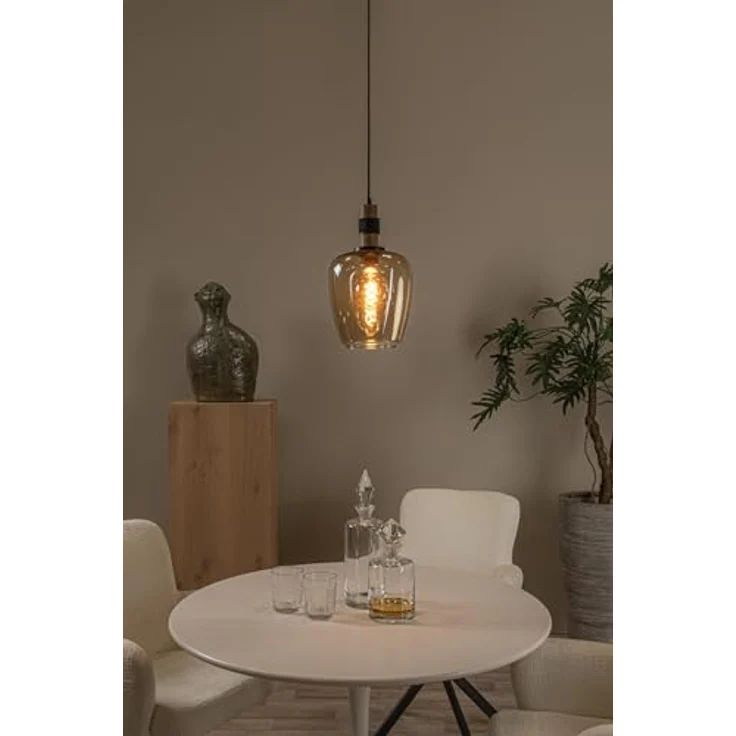 LUCIDE ILONA Pendelleuchte, Ø 22 cm, 1xE27, Amber, höhenverstellbar, dimmbar, hochwertiges Glas – Bild 4