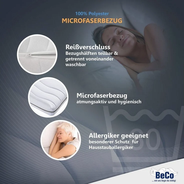 Komfortschaummatratze Matratze Selection MF, Matratze in 90x200 cm und weiteren Größen, Beco, Matratze in zwei Höhen 14 oder 22 cm ! – Bild 3