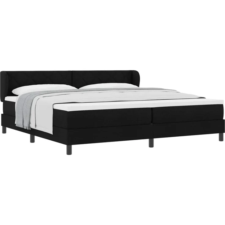vidaXL Boxspringbett mit Kopfteil Schwarz 200 x 200 cm Stoff 3340110 – Bild 2