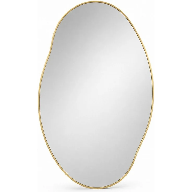 Kubus Wandspiegel Elara Organischer Design-Spiegel Aluminium Champagne 60 x 90 cm, Gehärtetes Spiegelglas mit Sicherheitsfolie – Bild 1