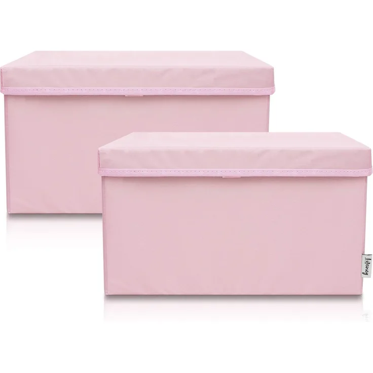 LIFENEY 2-Set Aufbewahrungsbox Kinder (37x25x21cm) I Aufbewahrungskorb für Kinderzimmer und Wohnbereich I Kinder Aufbewahrungskiste (Rosa)