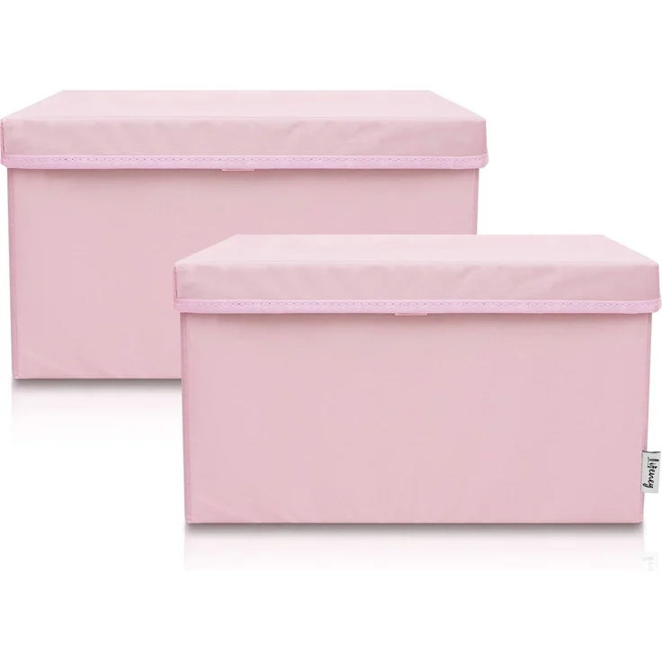 LIFENEY 2-Set Aufbewahrungsbox Kinder (37x25x21cm) I Aufbewahrungskorb für Kinderzimmer und Wohnbereich I Kinder Aufbewahrungskiste (Rosa) – Bild 1