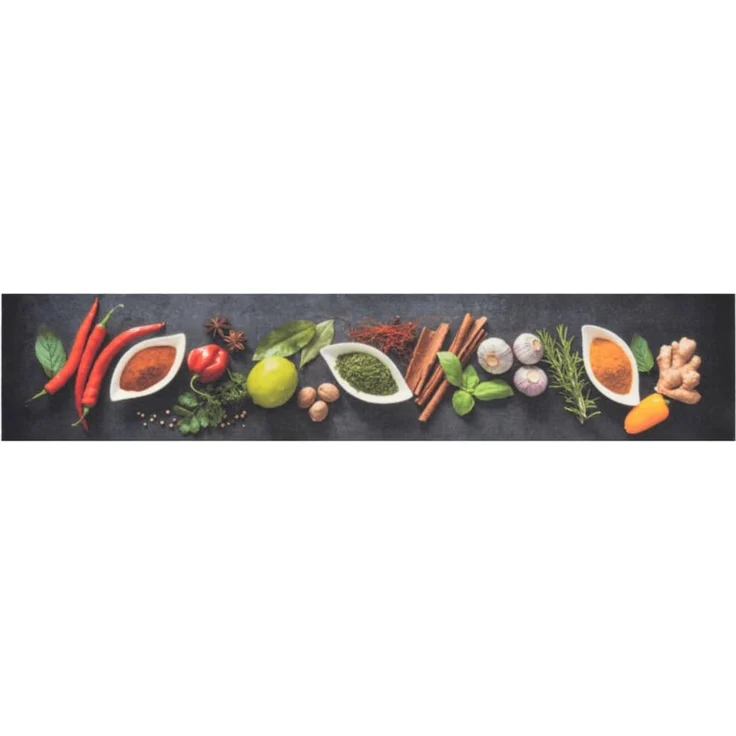 vidaXL Küchenteppich Waschbar Gewürze 60x300 cm Samt 136542 – Bild 2