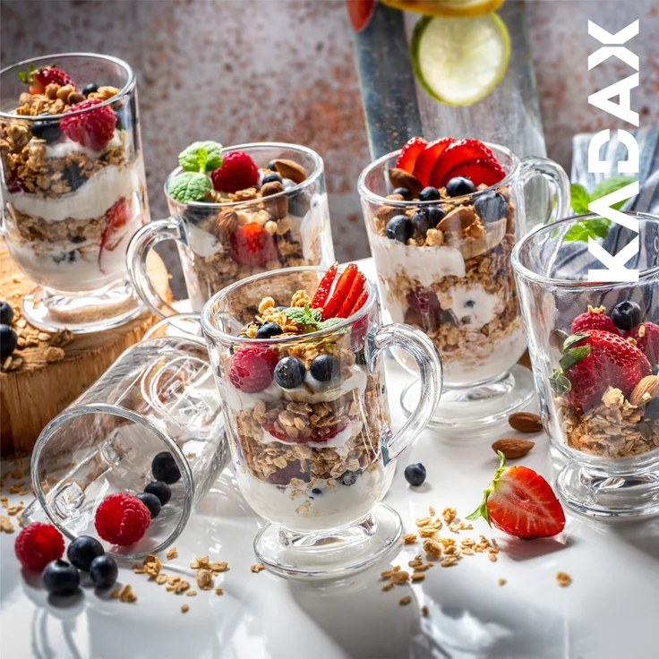 KADAX 6x Kaffee-Latte-Teegläser 300 ml Glasset mit Griff – Bild 7