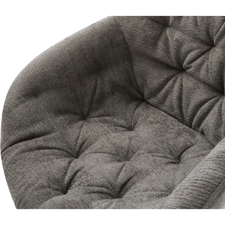 Esszimmerstuhl Gaio-Flex Bouclé Soft Schlamm 4-Fuß konisch Schwarz – Bild 4