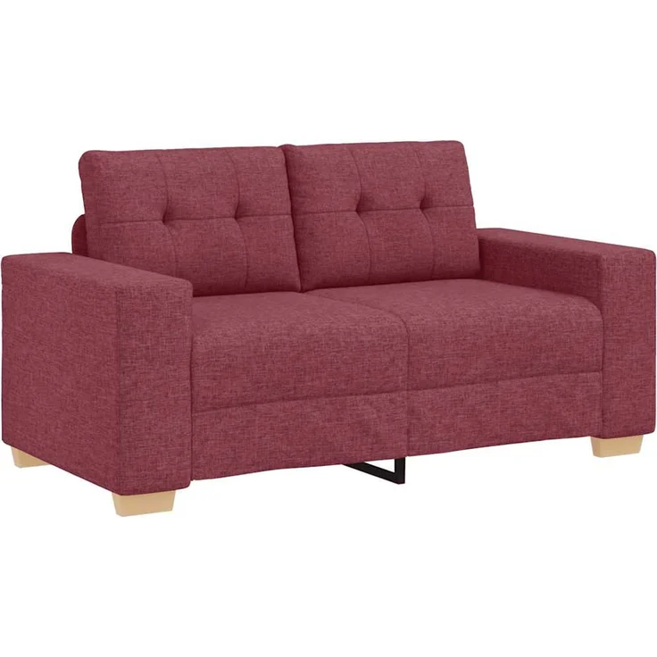 vidaXL Loveseat-Sofa Weinrot 160x77x82 cm Stoff 4105071 – Bild 2