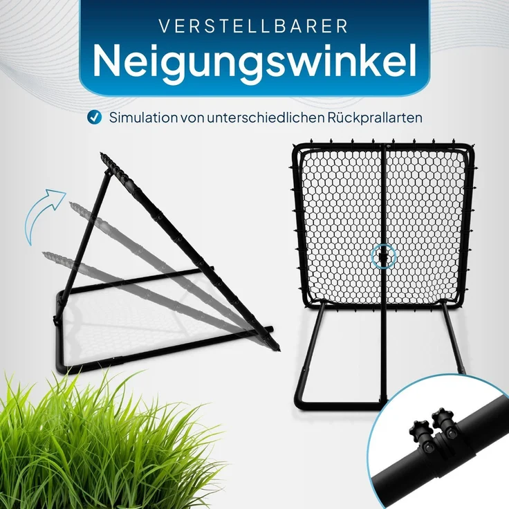 ArtSport 'Power Pass' Fußball Rebounder, verstellbar, Stahl schwarz, 100x100 cm – Bild 5
