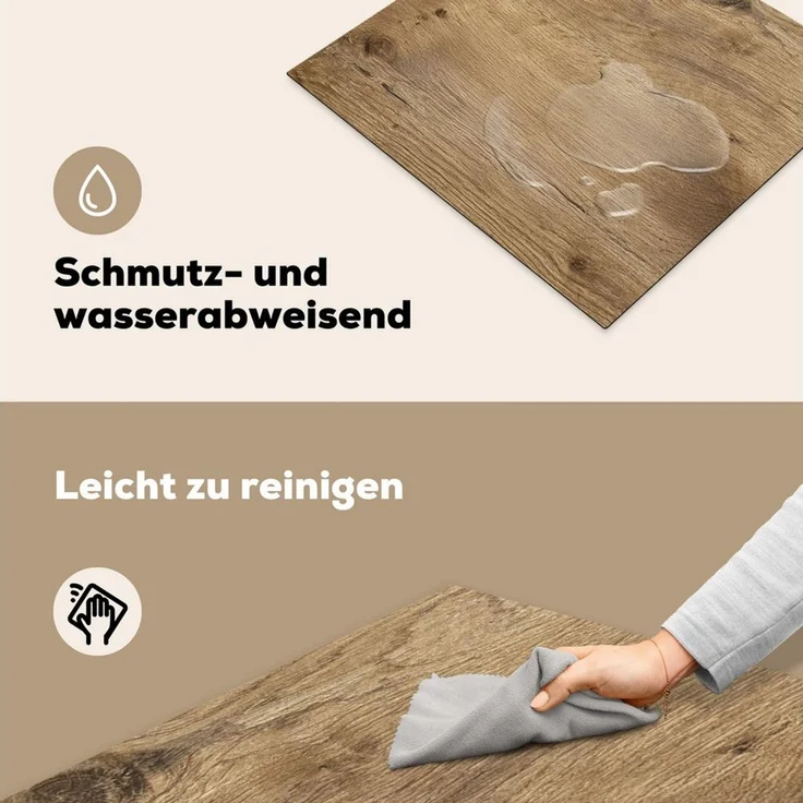 MuchoWow Herd-Abdeckplatte Holz - Braun - Holzoptik/print, Vinyl, (1 tlg), Abdeckung Induktionskochfeld Schutzmatte, Küche Deko, 65x52 cm – Bild 4