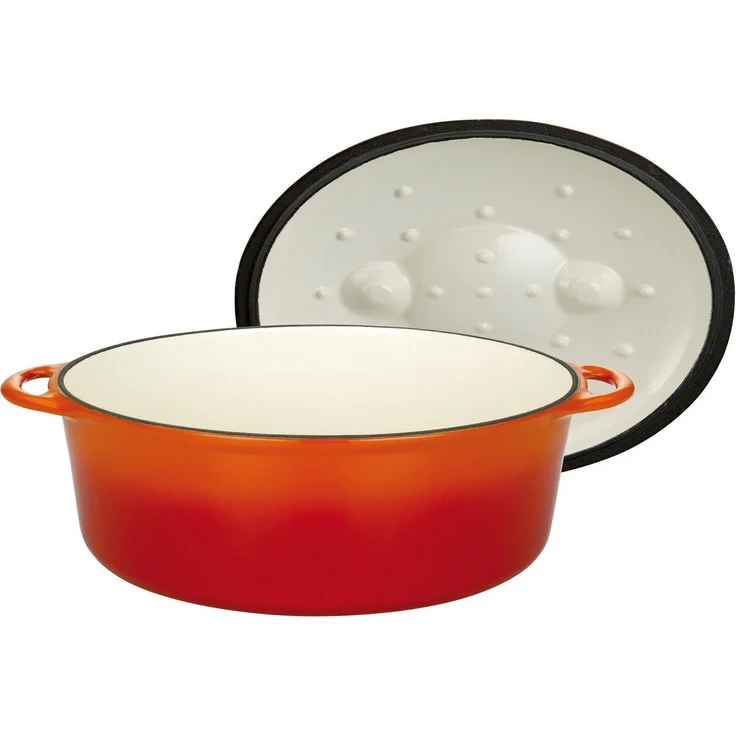 GSW Topf-Set Orange Shadow, Gusseisen (Set, 4-tlg, 1x Kochtopf Ø 24 cm, 1 x Bräter 32x25 cm, je mit Deckel), Induktion – Bild 2
