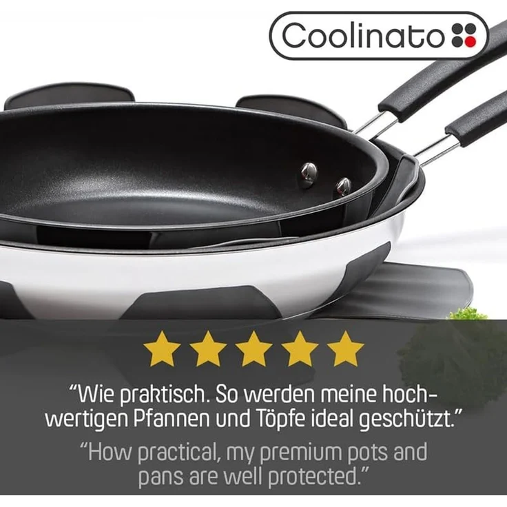 Coolinato Pfannenschoner Pfannenschutz aus Silikon, 6er-Set, 6-tlg, hitzebeständiger Küchenhelfer, Ø 35cm – Bild 7