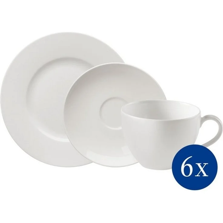 vivo Villeroy & Boch Group Kaffeeservice Basic White (18-tlg), 6 Personen, Fine China-Porzellan, Made in Germany, Fine China Porzellan – Bild 3