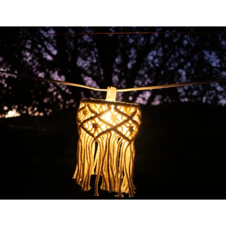 newgarden MYKONOS GARLAND, Dekorative LED-Lichterkette mit Solar-Aufladung und wiederaufladbarem Akku, 8 Meter lang aus handgeflochtenem Makramee – Bild 5