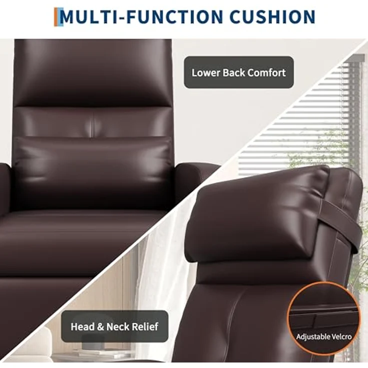 GarveeHome Fernsehsessel Elektrisch Relaxsessel Ruhesessel, massagesessel mit wärmefunktion, Verstellbarer Fernsehsessel mit Fußstütze, Einzelsofa,für Wohnzimmer, Schlafzimmer oder Büro – Bild 7