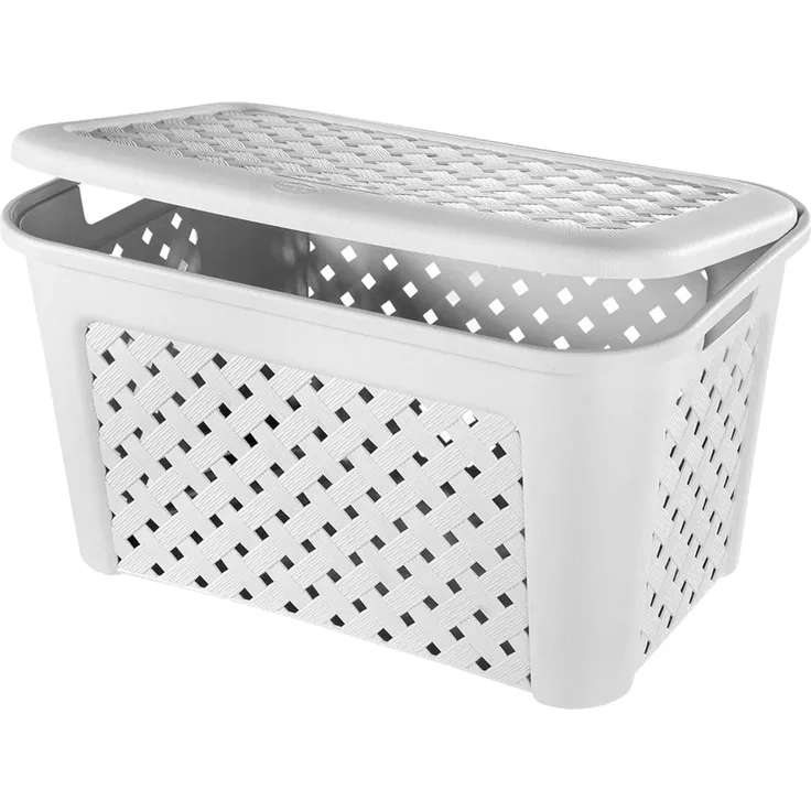 Korb für schmutzige Wäsche Tontarelli (58 x 39 x 32 cm) - Farbe: Weiß