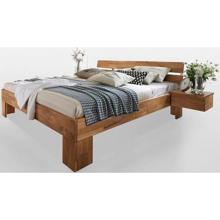 Home affaire Nachtkonsole Tommy (Set, 2 Nachtkonsolen), 2er Set, aus massivem Wildeichenholz, für eine Ergänzung zum Bett – Bild 4