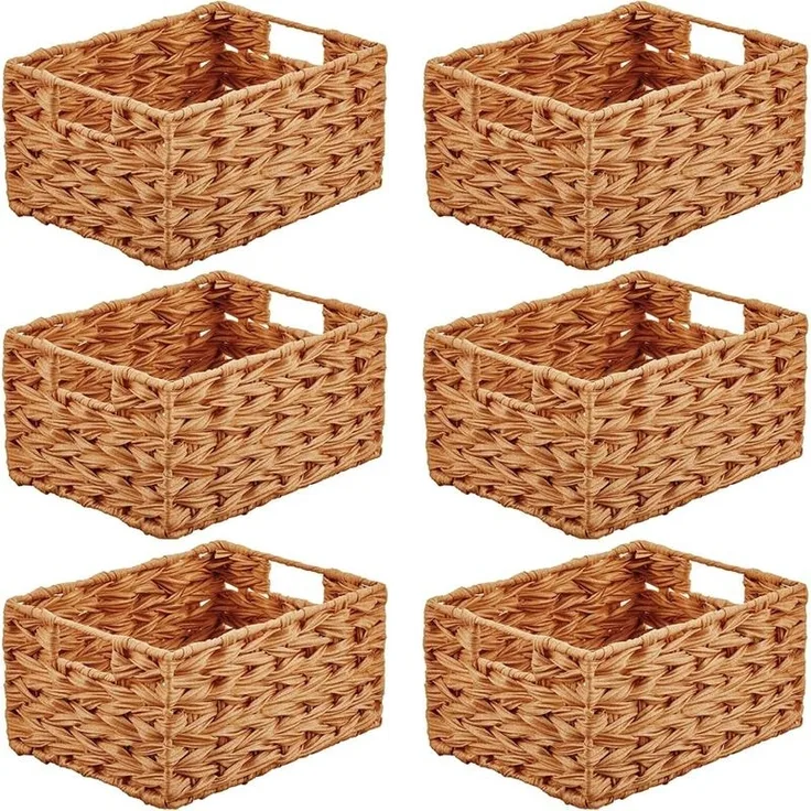 mDesign Aufbewahrung Flechtkorb Schrankkorb Regalbox Organizer 6er Set Braun
