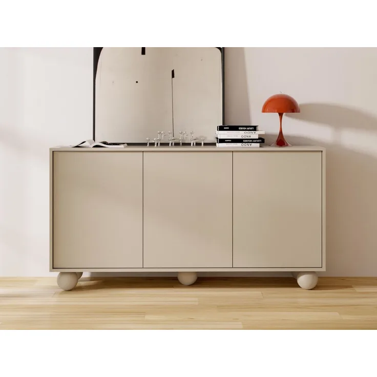 Beautysofa Kommode ADEL 154 cm im modernen Stil (Sideboard grifflos 3 Türen, Push-to-Open), Design Kommode für Wohnzimmer & Schlafzimmer