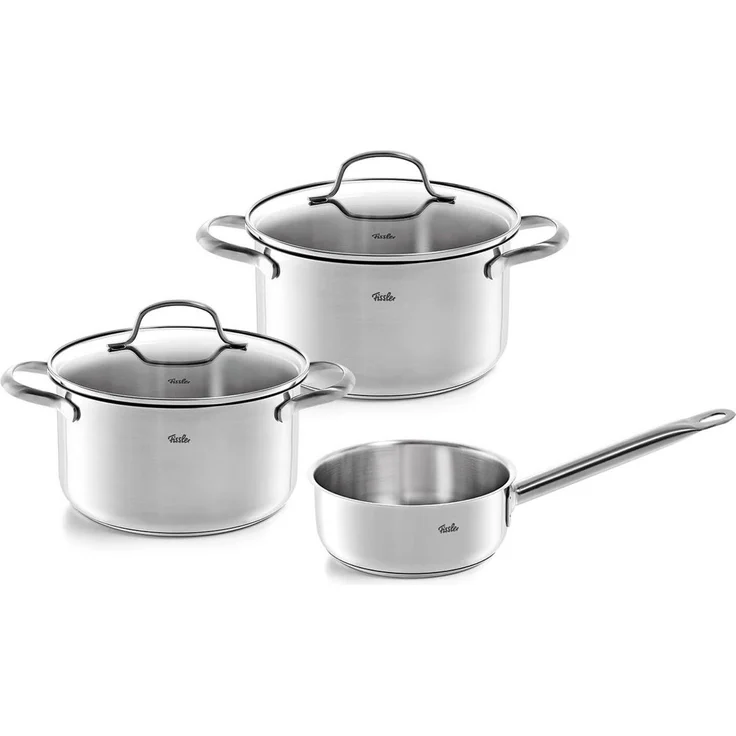 Fissler San Francisco Topf-Set 3-tlg. Induktion mit Glasdeckel Edelstahl – Bild 5