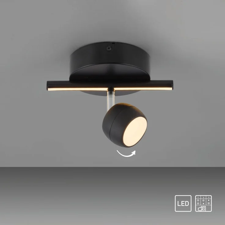 JUST LIGHT 11400-18 JARIK Deckenleuchte 1-flammig schwarz 3000K – Bild 1
