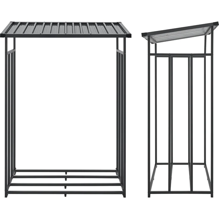 Brennholzregal Yakutat Schwarz 185x130x70 cm [casa. pro] – Bild 5