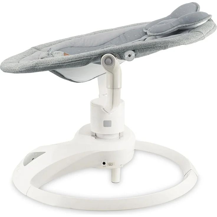 MoMi Babywippe PEARL für Babys bis 9 kg, 360° drehbarer Sitz, LED-Panel, Bluetooth, Fernbedienung, Batterie- oder Netzbetrieb, Netzteil mit USB-Kabel, 5-Punkt-Sicherheitsgurt, Bügel und Spielzeug – Bild 12